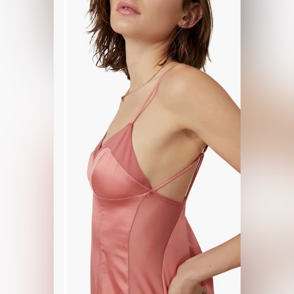 NWT Free People -Peach City Cool Midi Chemise/dress Adjustable straps  M - Picture 2 of 14